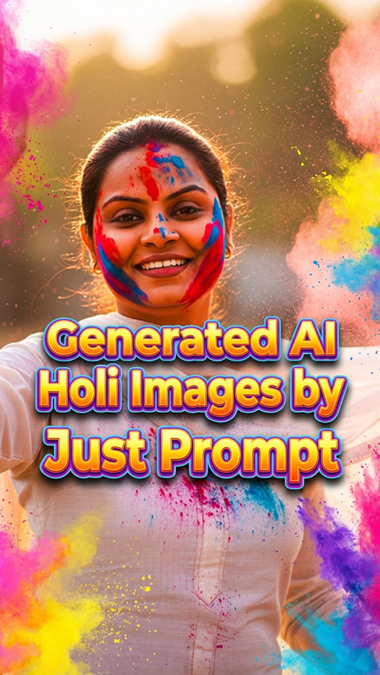 Generated AI Holi Images by Just Prompt